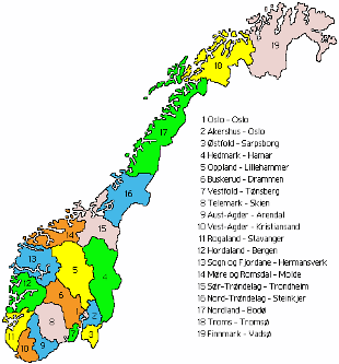 norwegen provinzen